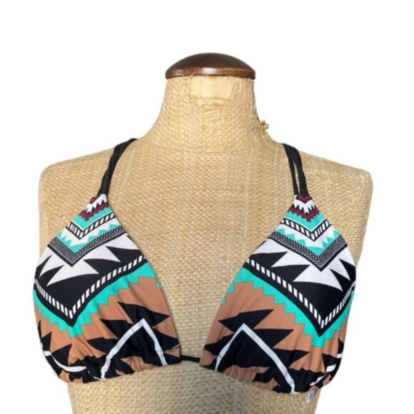 Body Glove String Top Aztec Native Tribal Bikini Swimsuit Top size L XL - Picture 4 of 5